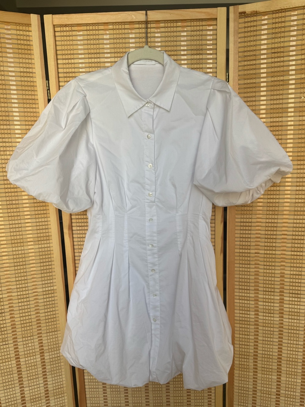 Jonathan Simkhai White Bubble Hem Dress